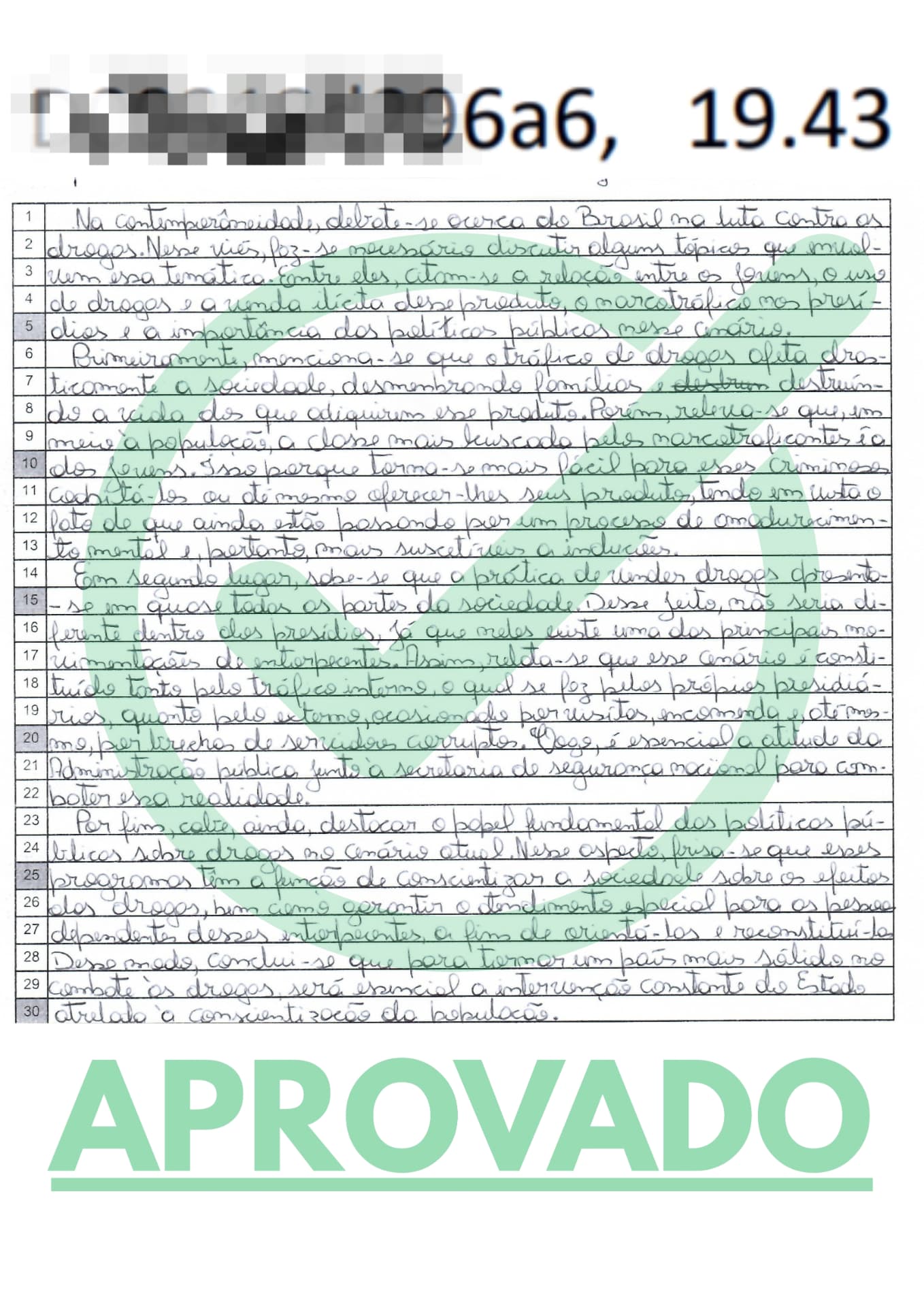 Redação com os 40 modelos validados