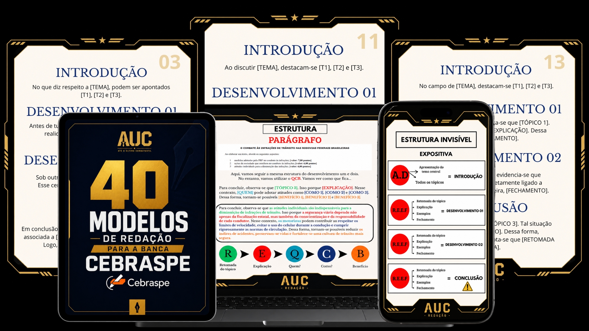 Mockup do plano básico — 40 modelos CEBRASPE